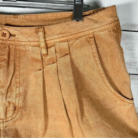Free People Nora Mini Trouser Shorts Size 10 Honey Brown NEW - Picture 3 of 6